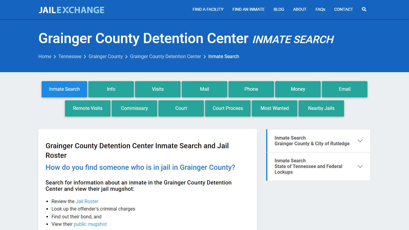 Grainger County Detention Center Inmate Search - Jail Exchange